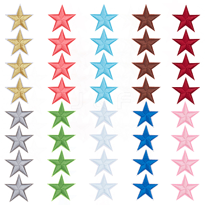 40Pcs 10 Colors Computerized Embroidery Cloth Self Adhesive Patches PATC-HY0001-68-1