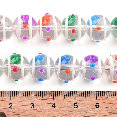 Glass with Enamel Beads Strands GLAA-M047-01A-1