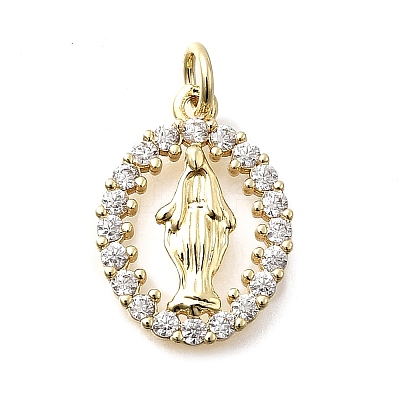 Brass Micro Pave Cubic Zirconia Pendants KK-P336-04D-G-1