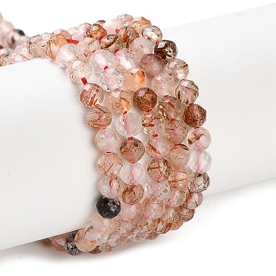Natural Black Gold Rutilated Quartz Chips Beads Strands G-N342-21B-01-1