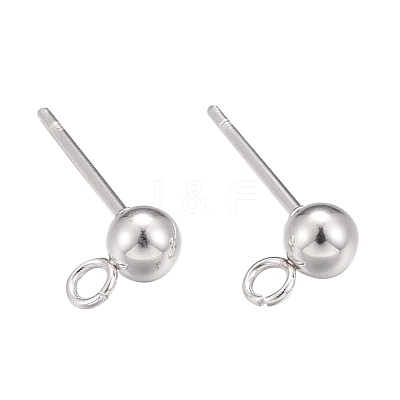 30Pcs 3 Size 304 Stainless Steel Ball Stud Earring Post STAS-LS0001-06S-1