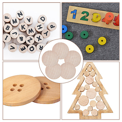 150Pcs 3 Bags Undyed Wood Cabochons WOOD-DR0001-06A-1
