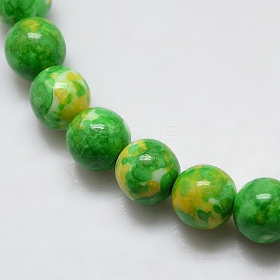 Synthetic Ocean White Jade Beads Strands G-L019-8mm-03-1