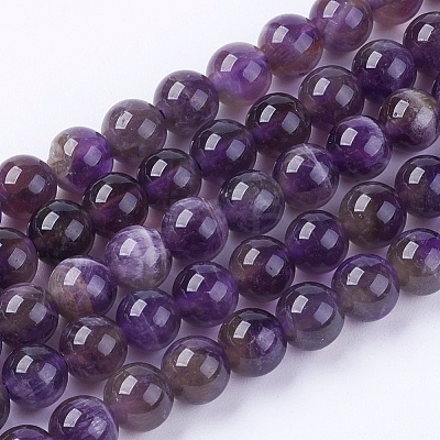 Natural Chevron Amethyst Beads Strands G-S029-1