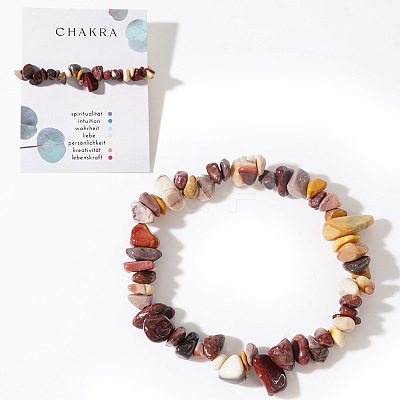 Natural Tourmaline Chips Bead Stretch Bracelets for Women Men CI5318-13-1