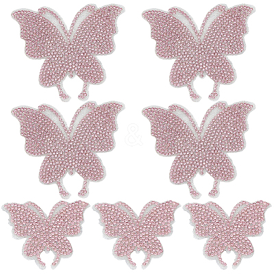 10Pcs 2 Styles Glass Rhinestone Car Stickers STIC-GF0001-42C-1