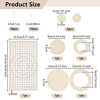 1 Set Wood Blank Coaster Sets AJEW-OC0005-52-1