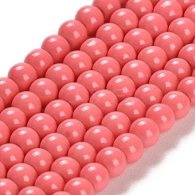 Painted Glass Bead Strands DGLA-S071-4mm-B34-1