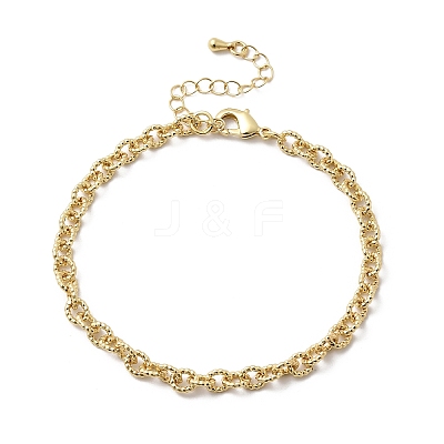 Brass Link Cable Chain Bracelet for Women BJEW-A065-06G-1