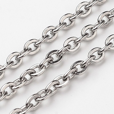 304 Stainless Steel Cable Chains CHS-K002-02-3.5mm-B-1