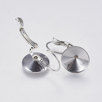 Tarnish Resistant 304 Stainless Steel Leverback Earring Settings LS-STAS-I097-021-12mm-1