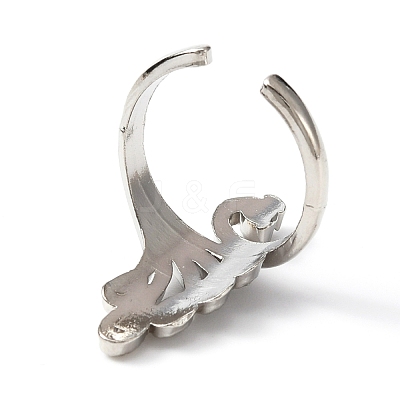 Zinc Alloy Peacock Open Cuff Ring RJEW-WH0003-04A-1