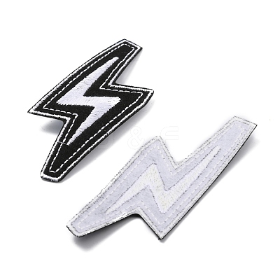 Lightning Bolt Polyester Computerized Embroidery Iron on Patches PATC-WH0001-78E-1
