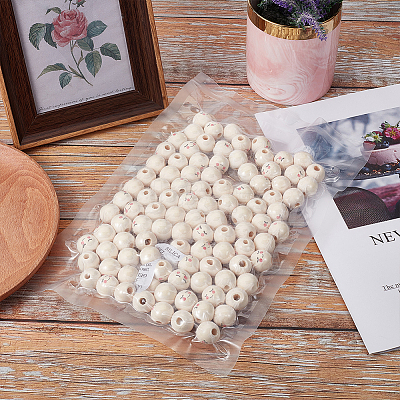100Pcs Maple Wood European Beads WOOD-GF0001-97-1