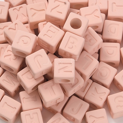 Rubberized Style Transparent Acrylic Beads OACR-K007-014A-1