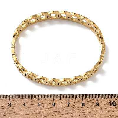 304 Stainless Steel Ring Link Chain Hinged Cuff Bangles SA-CBAB92B-02G-1