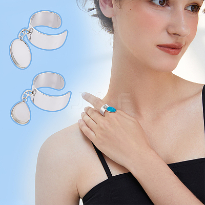 DIY Blank Charm Cuff Ring Making Kit RJEW-AB00006-1