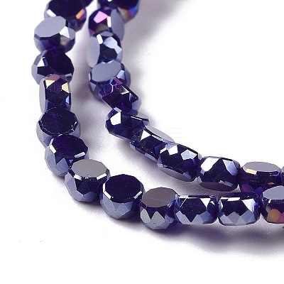 Electroplate Glass Beads Strands GLAA-E036-04-M-1