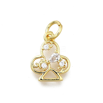 Brass Micro Pave Cubic Zirconia Pendants KK-K400-46G-1