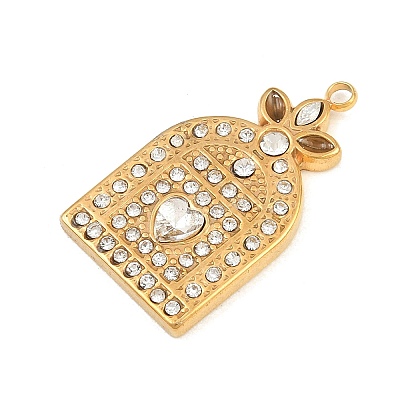 304 Stainless Steel with Crystal Rhinestone Pendants SA-CBA265E-24G-1