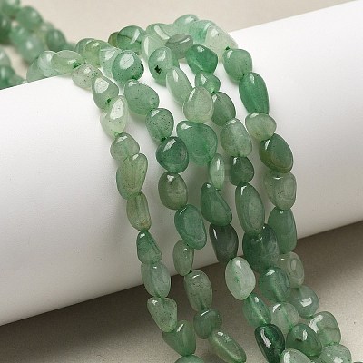 Natural Green Aventurine Nuggets Beads Strands G-L154-10-01-1