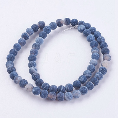 Natural Weathered Agate Beads Strands X-G-G589-6mm-07-1