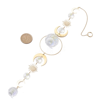 Glass Teardrop Window Hanging Suncatchers X-HJEW-JM04515-01-1