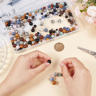 240Pcs 24 Styles Natural & Synthetic Mixed Gemstone Beads G-NB0004-79-1