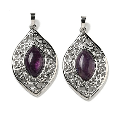 Natural Amethyst Pendants G-Q158-02E-1