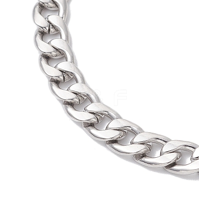 2Pcs 2 Sizes 304 Stainless Steel Cuban Link Chain Cross Charm Bracelet Sets for Women Men BJEW-JB12444-1