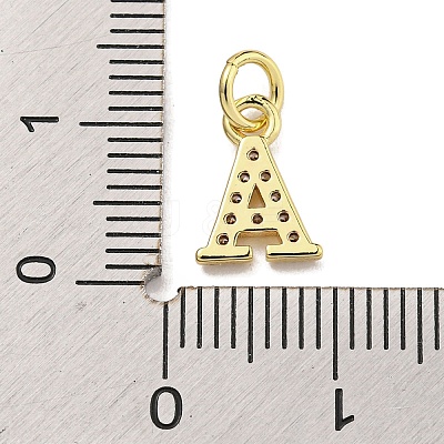Initial Letter Brass with Cubic Zirconia Charms KK-Q814-26A-G-1