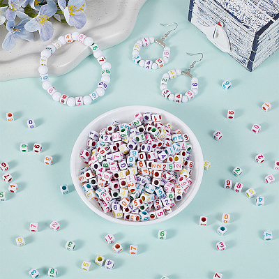 1200Pcs Opaque White Acrylic Beads MACR-PA0001-74-1