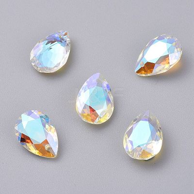 Glass Rhinestone Pendants RGLA-A024-H01-001SI-1