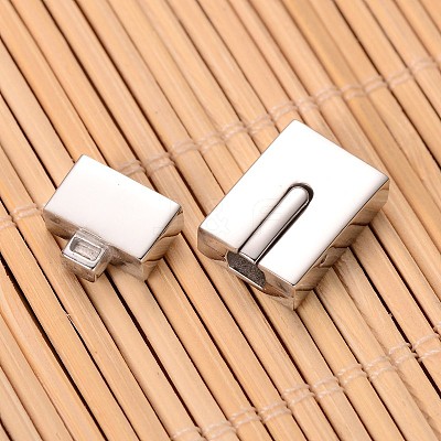 Tarnish Resistant Smooth Surface 304 Stainless Steel Rectangle Magnetic Clasps STAS-I045-04A-1