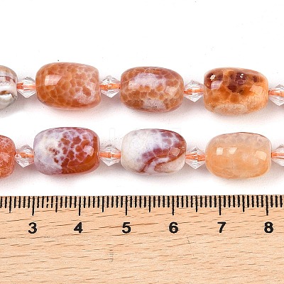 Natural Fire Crackle Agate Beads Strands G-K393-G01-10x14-1