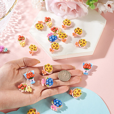 20Pcs Opaque Resin Cabochons CRES-TA0001-85-1