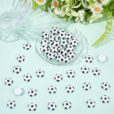 50Pcs Opaque Resin Cabochons RESI-SC0036-54-1