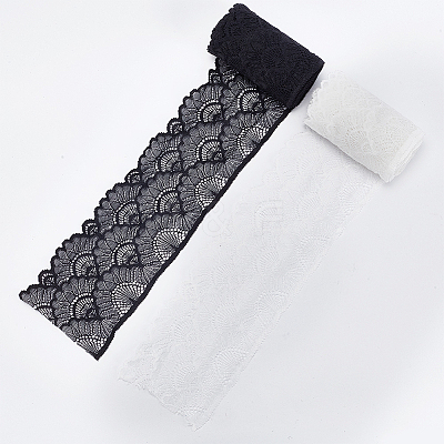 8 Yards 2 Colors Polyester Embroidery Lace Trim OCOR-FG0001-84-1