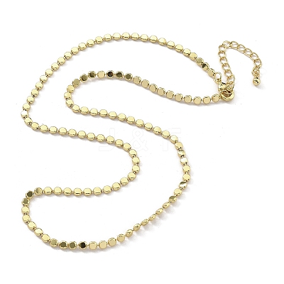 Brass Flat Ball Chain Necklaces for Women X-NJEW-U035-01G-1