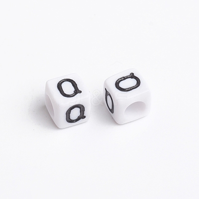 Acrylic Horizontal Hole Letter Beads PL37C9308-Q-1