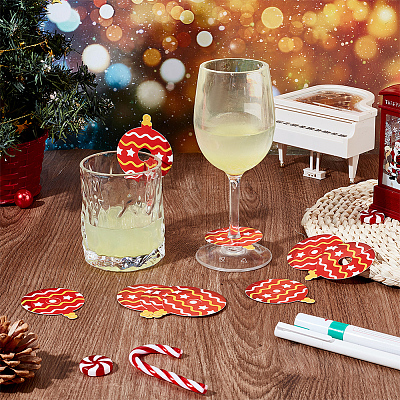 Paper Wine Glass Charms FIND-WH0436-28A-1