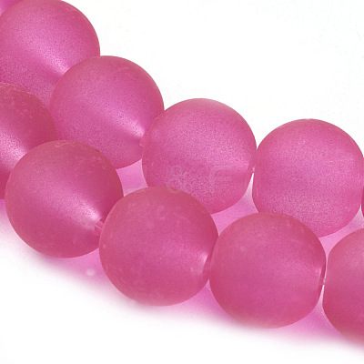Baking Paint Transparent Glass Bead Strands X-GLAA-S031-8mm-35-1