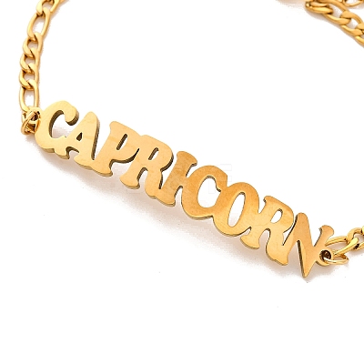 Constellation 202 Stainless Steel Figaro Chain Link Bracelets for Women Men LS-AJEW-U006-01E-1