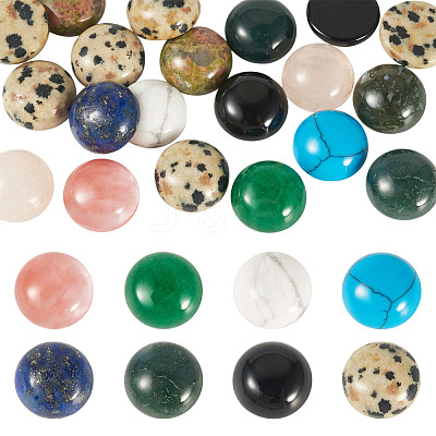 20Pcs Natural & Synthetic Mixed Gemstone Cabochons G-TA0002-76B-1