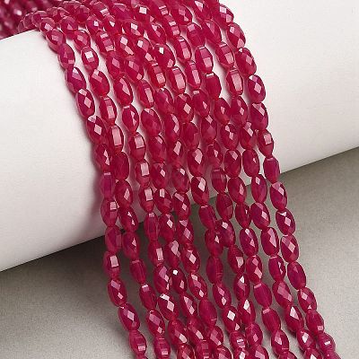 Lab Grown Red Corundum Beads Strands GG-CBAC488-01A-1