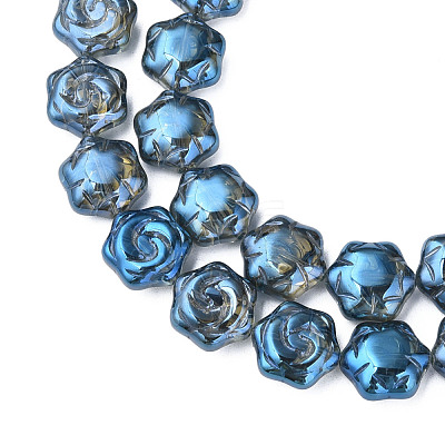 Electroplate Glass Beads Strands EGLA-N008-018-C02-1