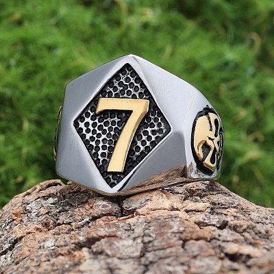 Punk Style 316L Stainless Steel Finger Rings for Men FS-WG96F45-08-1