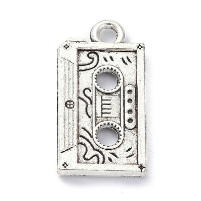 Tibetan Style Alloy Cassette Tape Pendants X-PALLOY-D203-01AS-1