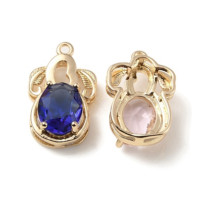 Brass with K9 Glass Pendants KK-C024-35KCG-1