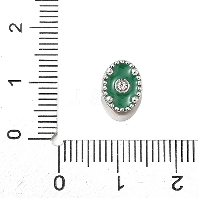 304 Stainless Steel Enamel with Rhinestone European Beads STAS-Z130-07P-1